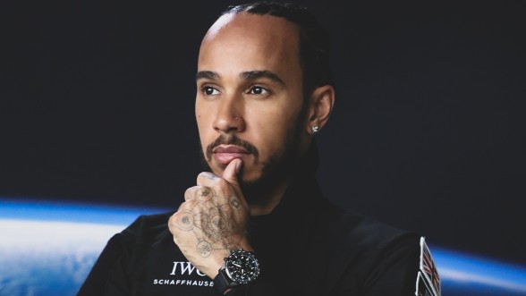 Lewis Hamilton in an astronaut suit © IWC Schaffhausen