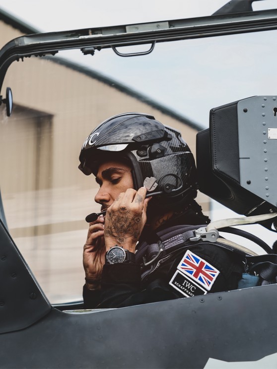 Lewis Hamilton preparing for takeoff © IWC Schaffhausen